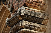 Bagan Myanmar. Sulamani temple. Makara, ogres and other stucco ornaments. 